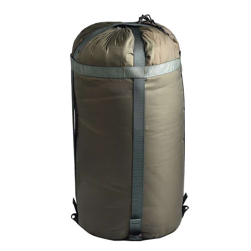 1pc udendørs camping kompression sovepose rejse vandreture bærbar tøj opbevaring sæk: Grøn l
