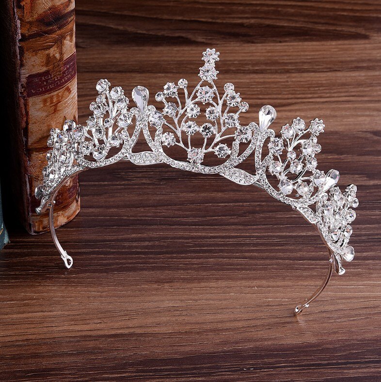 Blau verrotten Grün Hochzeit Haar Zubehör Kristall Tiara Für Bräute Krone Kopf Stück Braut Haar Zubehör Kronen Königin Diadem