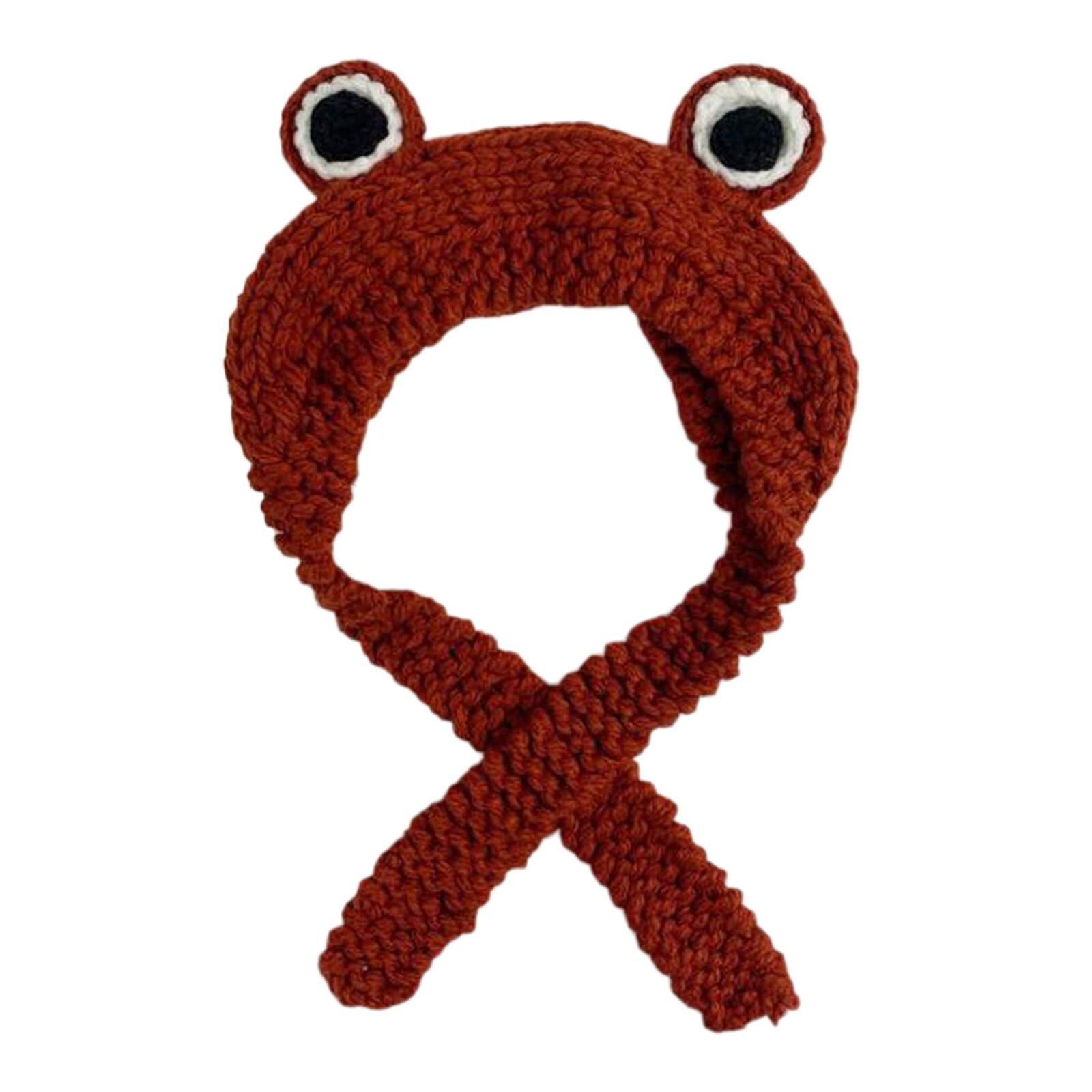 Damskie czapki zimowe śliczne żaby szydełkowe duże dzianiny dla dziewczynek czapka śliczna żaba oczy splot dzianiny Skullies czapka typu czapka bez daszka