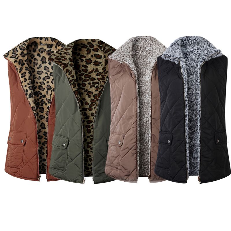 Vrouwen Mouwloze Fleece Jacket Winter Vest Vrouwelijke Slanke Omkeerbaar Vest Winddicht Warm Vest