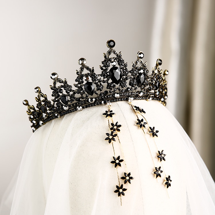 De Bruid Kroon Is Een Zwart Stijl Volwassen Kroon Bruiloft Bruiloft Prinses .