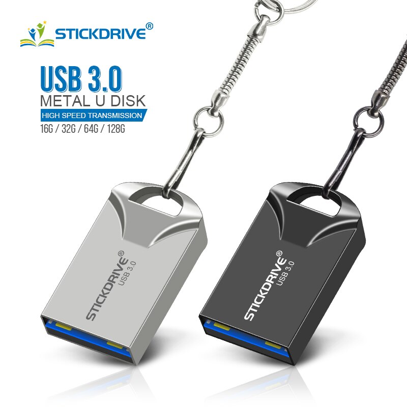 シルバー/ブラックメタルusb 3.0 フラッシュドライブ 32 ギガバイト 16 ギガバイト高速ペンドライブ 64 ギガバイト 128 ギガバイトのフラッシュドライブusbフラッシュ 3.0 キーリングペンドライブ