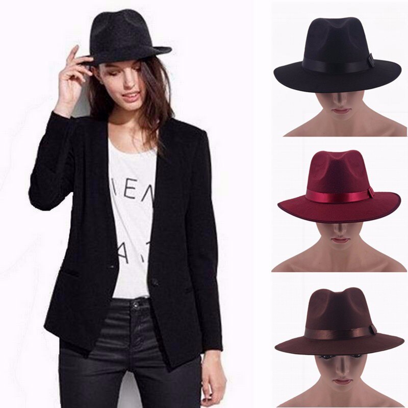 Vintage sombrero Derby vaquero Casual gran sombrero con visera de Jazz sombreros Fedora Sombrero de Panamá para hombres mujeres Unisex accesorios genial