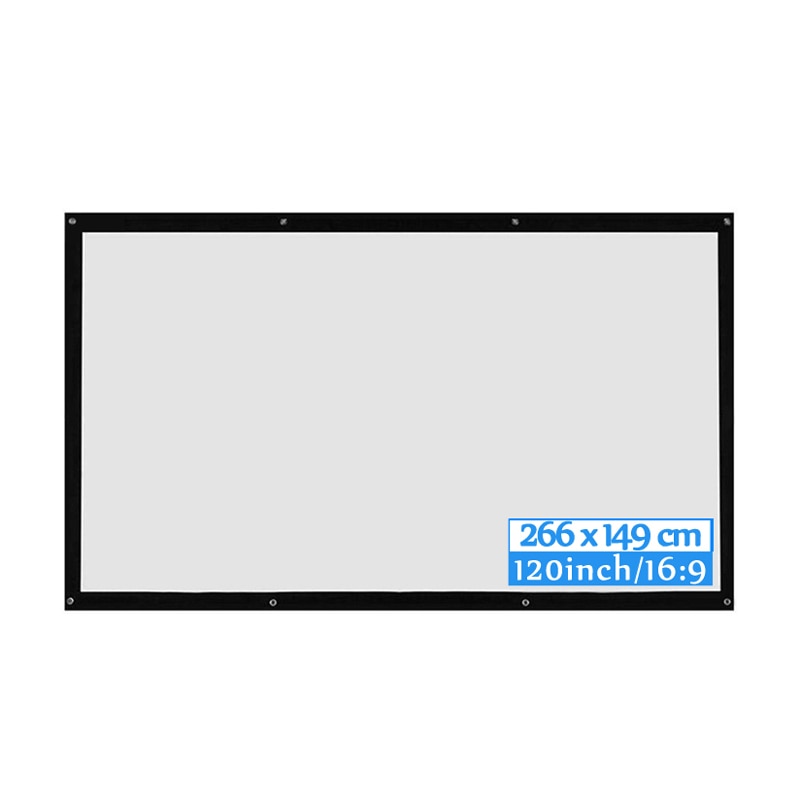 Alloyseed Draagbare 60/72/84/100/120 Inch 3D Hd Wandmontage Projectiescherm Canvas 16:9 Led Projector scherm Voor Home Theater