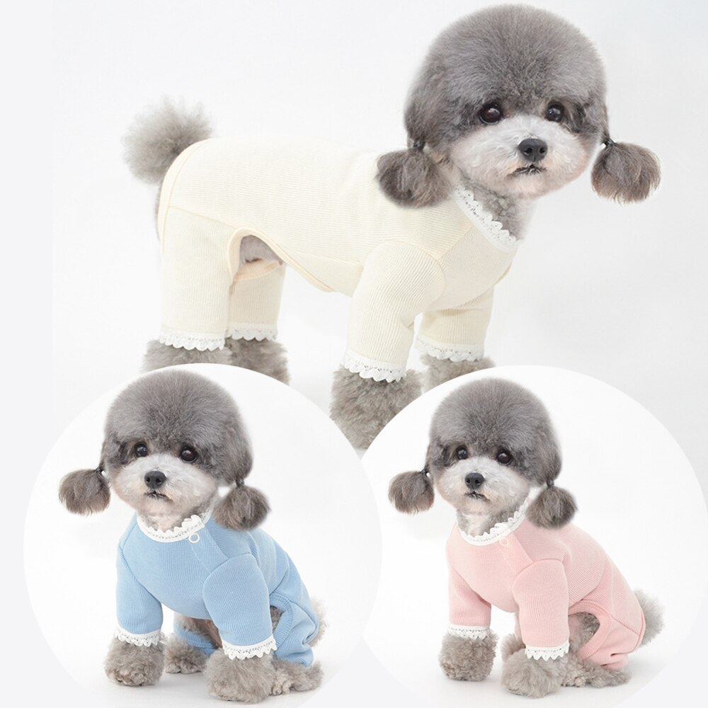 Puppy Dog Pajamas Overalls Jumpsuit Outfit Sleepwear Dogs Pyjama Yorkshire Pomeranian Poodle Schnauzer Small Dog Clothes Coat