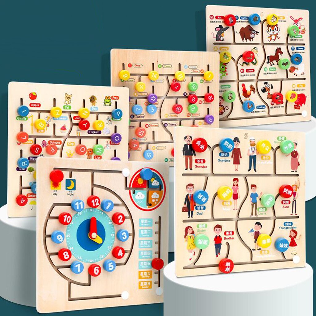 Houten Klok Weer Educatief Board Houten Educatief Speelgoed Voor Kinderen 4-6 Jaar Oud