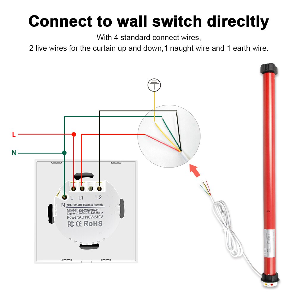 Automatische Elektrische Rolle Vorhang Motor- für 38mm 36mm 37mm rohr Jalousien FensterläHöhle Steuerung durch Schalter Anzug für 110V zu 240V