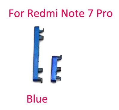 Nowy przycisk włączania i wyłączania głośności przycisk boczny części zamienne do Xiaomi Redmi Note 7 9 10 Pro 9S boczny przycisk zasilania + przycisk głośności: Note 7 Pro Blue