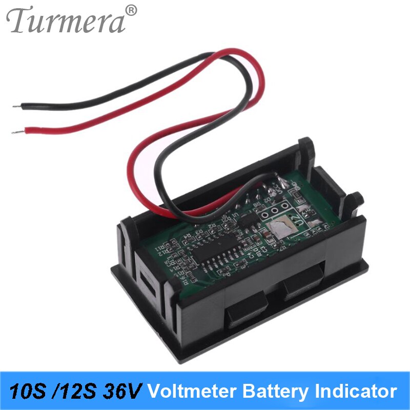 Turmera 10S 12S 36V Lithium Lifepo4 Batterij Indicator Voltmeter Display Met Schakelaar Batterij Voor 36V 42V E-Bike En E-Scooter Gebruik