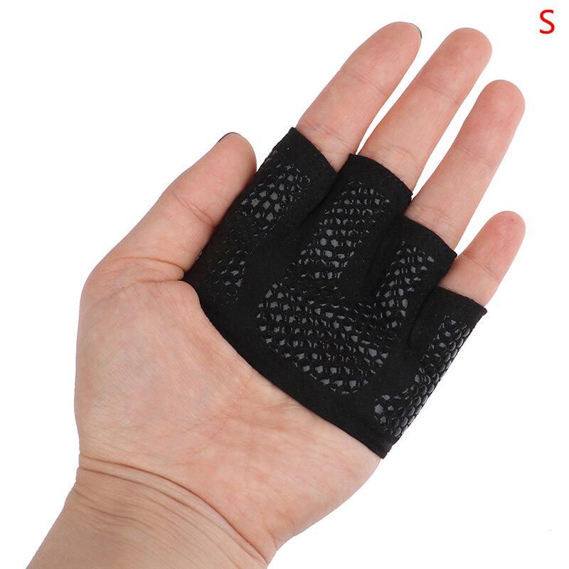 Guantes de medio dedo para Fitness para hombre y mujer, para Crossfit, entrenamiento, gimnasio, levantamiento de pesas de potencia, culturismo, Protector de manos: Black