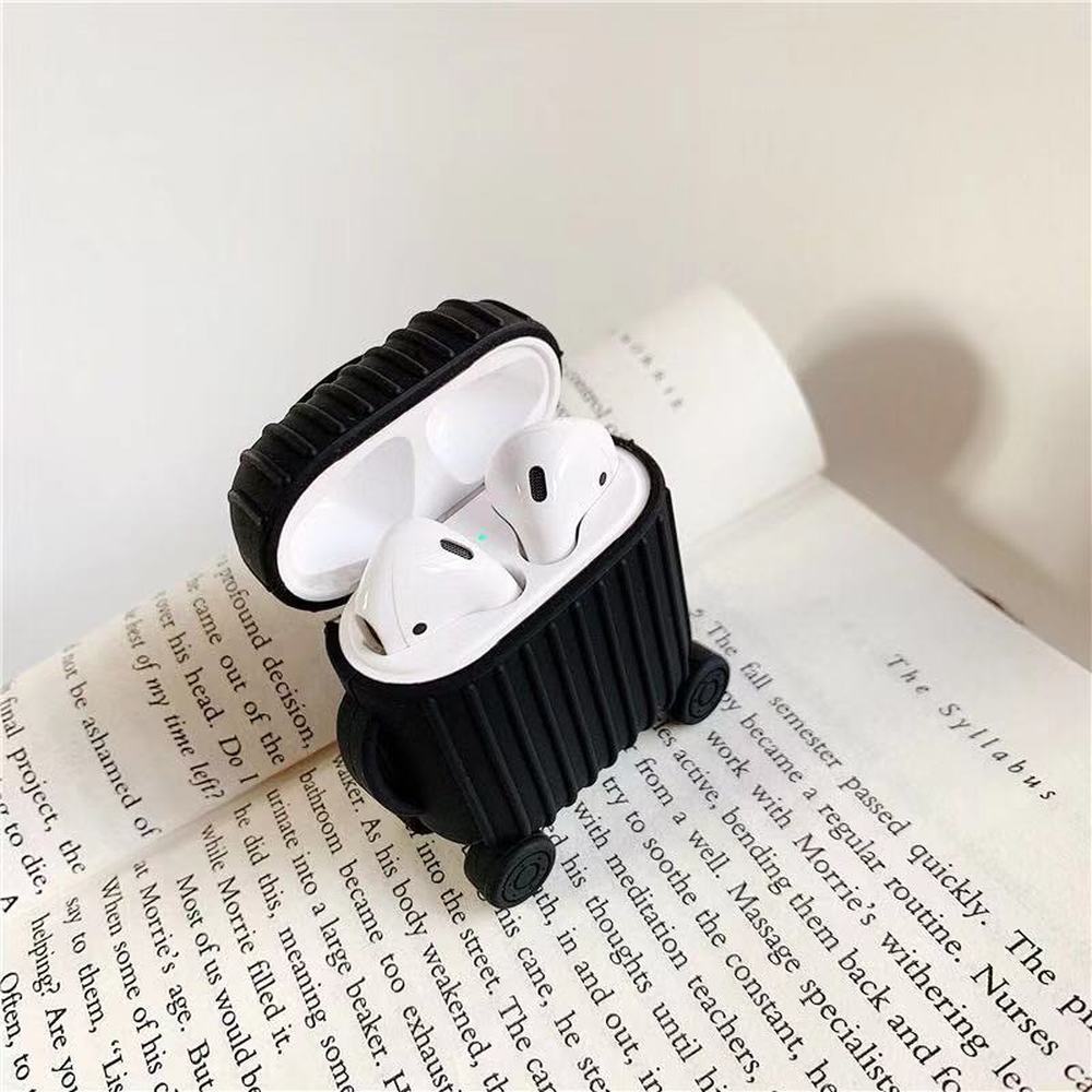 luxury For AirPods Case mini trunk box Earphone Accessories Case funda Cute Simple headphone silicon Cover For Air pods 1/2 case