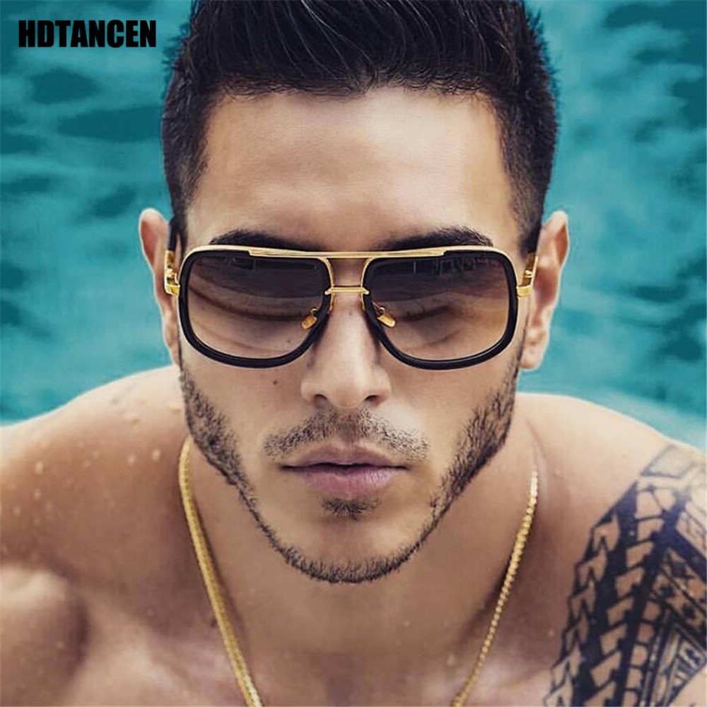 HDTANCEN Big Frame Sunglasses Men Square Glasses for Women Retro Sun Glasses Vintage