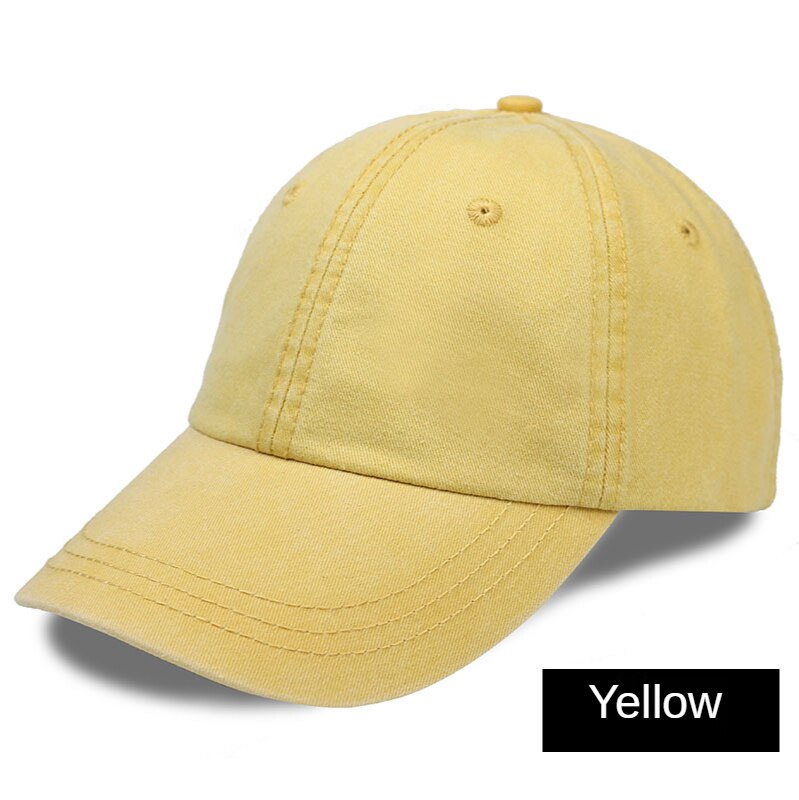 Stijl Baseball Cap Tennis Cap Zonnehoed Mannen Vrouwen Vissen Cap Unisex Gewassen Katoen Cover Zonnehoed golf Zon Sport Hoed Vrouwen: Yellow