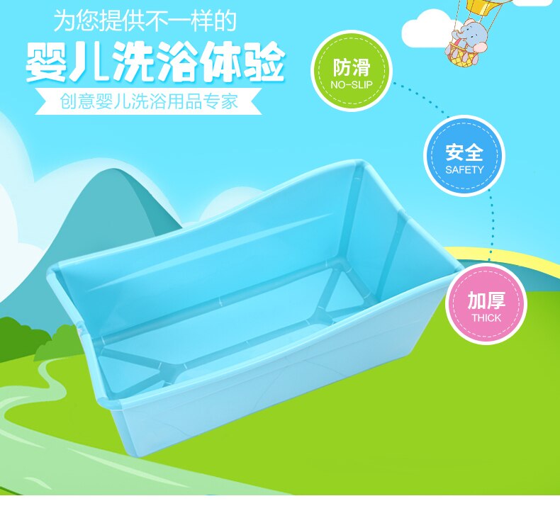 Bañera plegable de plástico para niños y bebés, material de seguridad, rosa, azul, PP + TPE, 77,5x41x29,5 cm