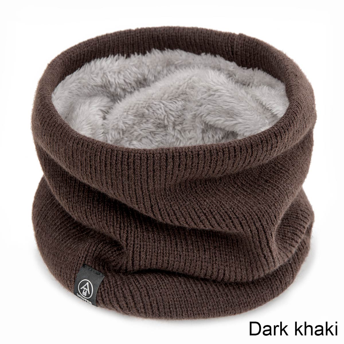 Mltbb Casual Vrouwen Winter Sjaal Gebreide Ring Sjaals Voor Mannen Effen Kleur Dikke Warme Sjaal Unisex Mode Halsdoek kids: Dark khaki