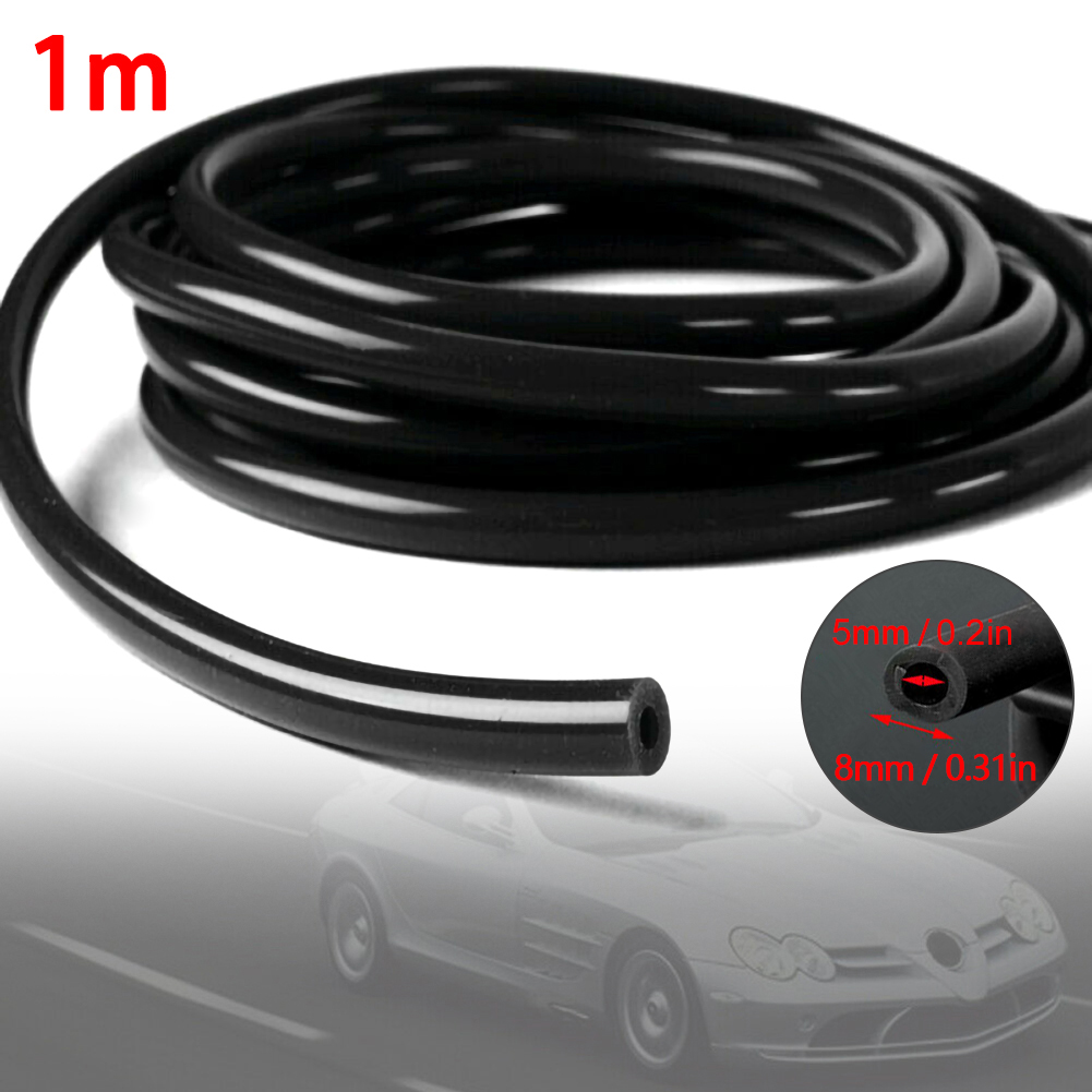 Universal Rubber Reinforced Fuel Hose Tube Pipe Line Black for Petrol Oil for Diesel Motorcycle 5mm Fuel Air Vacuum Hose