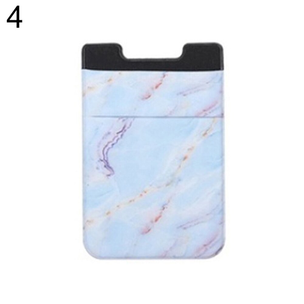 Marmer Zelfklevende Mobiele Telefoon Back Credit Id Kaarthouder Case Pocket Cover: Marble Blue