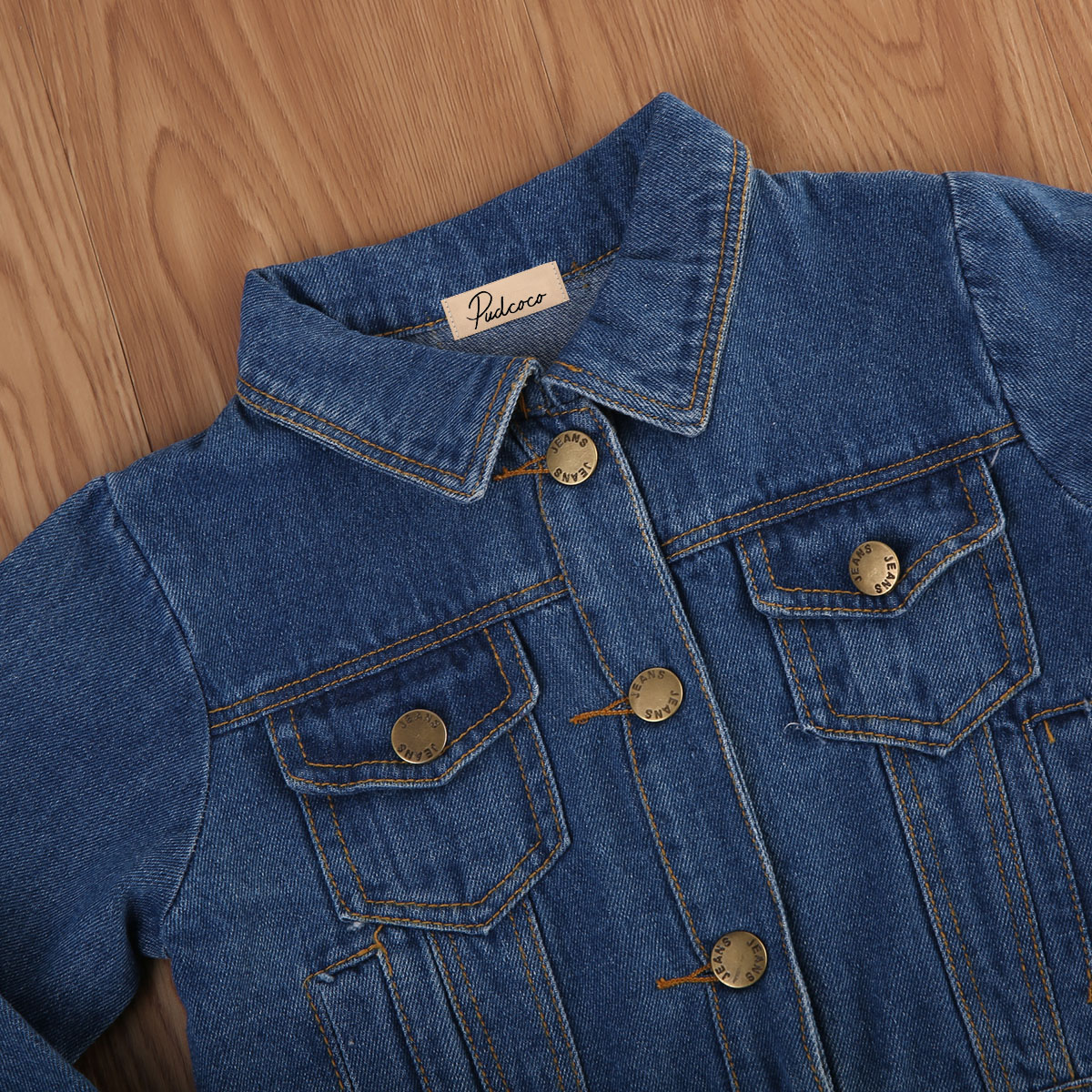 Brand Toddler Infant Children Kids Girls Denim Jean Fall Jacket Button Coat Outwear Tops Spring Autumn Clothes 1-6Y