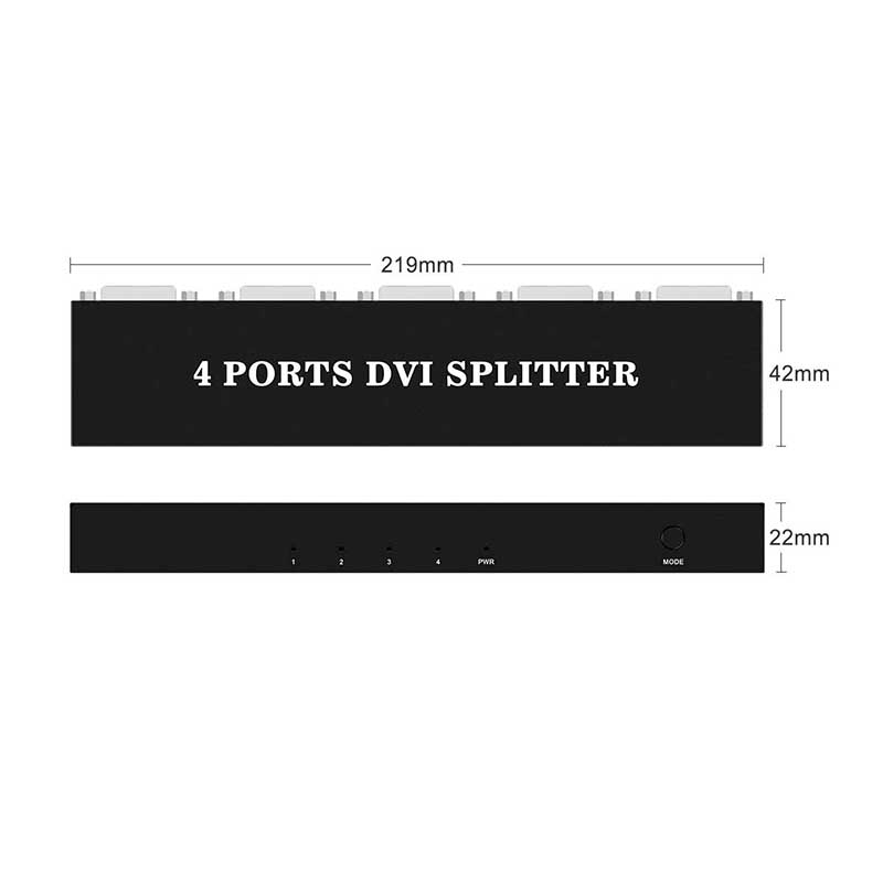 DVI Splitter 1X4 DVI-D 1 In 4 Out 4-Port DVI Distribution Duplicator for projector monitor computer graphic card