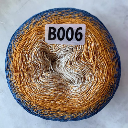 Ovillo de algodón y lino para Tartas, hilo degradado 8 # de encaje Macaron, línea de gelatina de 4 hebras, sección larga teñida, chal de ganchillo, TJ20263, 300G por bola: Marfíl