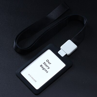 Porta badge identificativo in acrilico trasparente con custodia in silicone, cordino retrattile, porta documenti/crédito verticale, porta badge per due carte: Caffè scuro