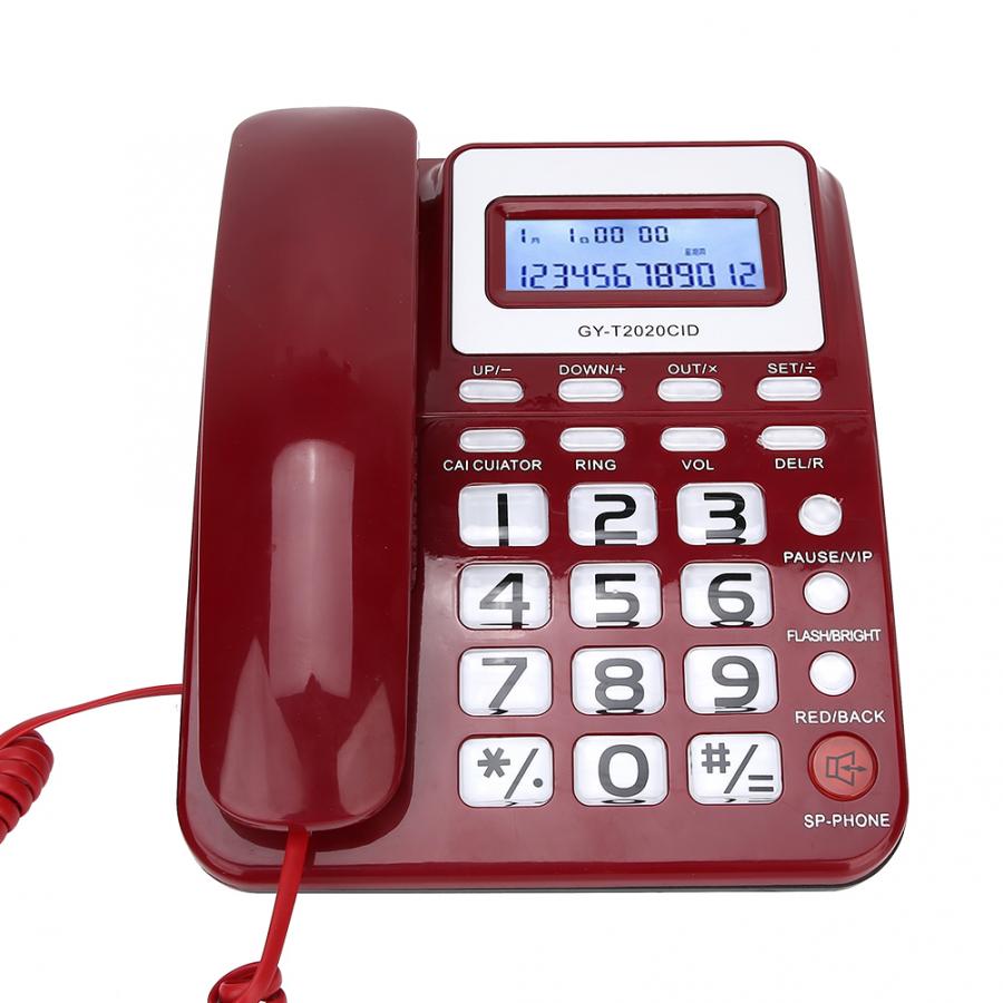 Desktop telefone com fio com alto-falante gravador de voz caller id exibição telefone fixo com fio para escritório em casa hotel