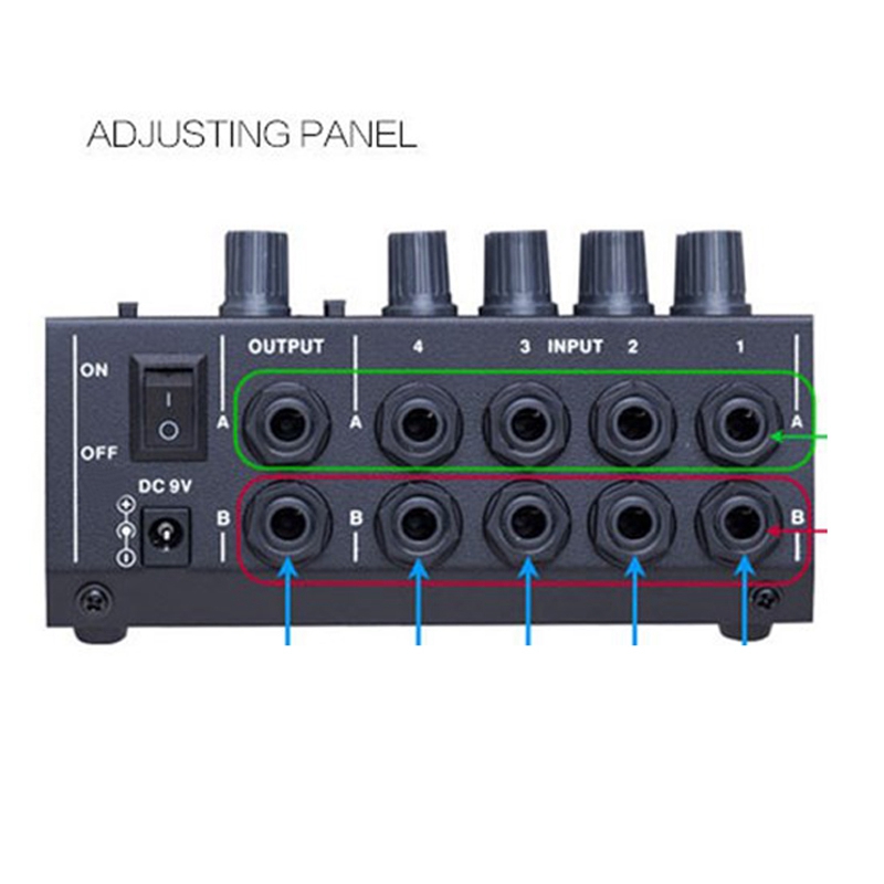MIX-428 o Mixer 8-Channel o Mixer, pequeño expansor mezclador integrado para instrumentos musicales micrófono (enchufe de la UE)