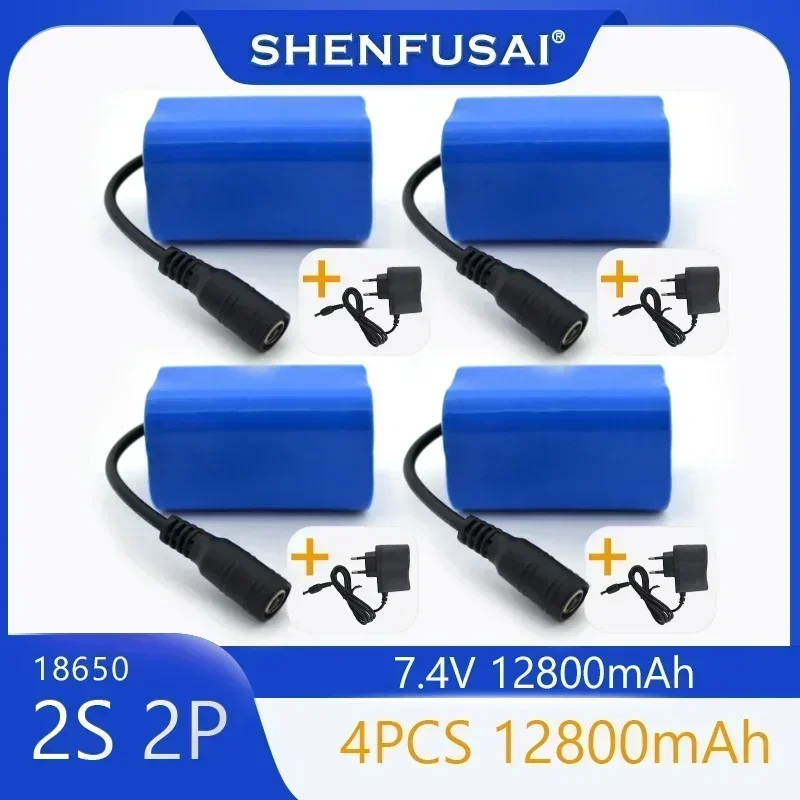 Batería Lipo mejorada, 7,4 V, 12800mah, T188, -5, T888, V007, H18, C18, Fernbedienung, Angeln, Colonia Boote, Ersatzteile: Yellow