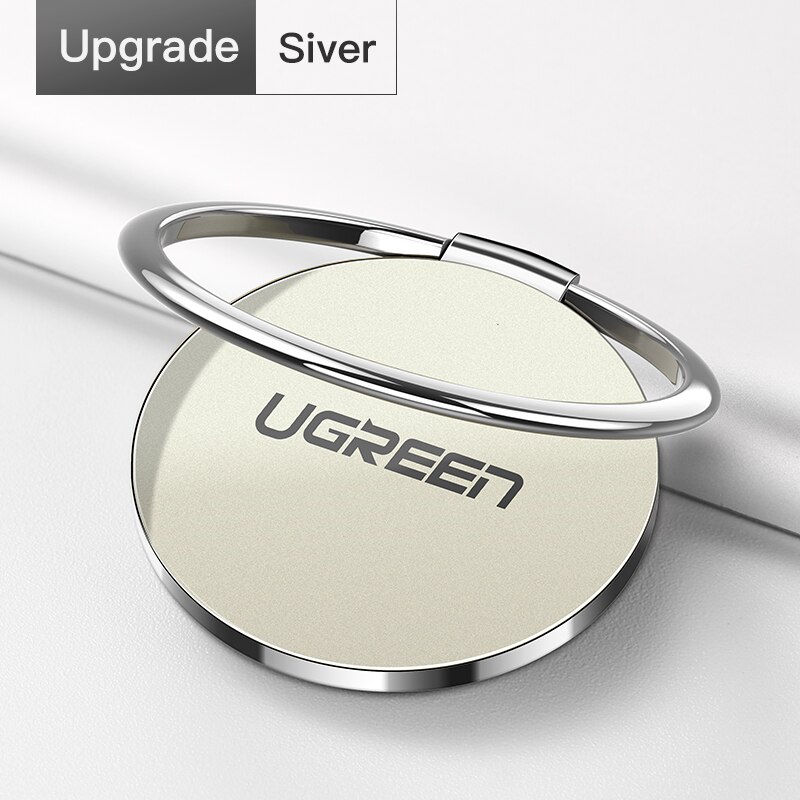 Ugreen-Soporte de anillo para teléfono móvil, rotación de 360 grados, para iphone 11, 12, Xiaomi, Samsung y Huawei: Silver