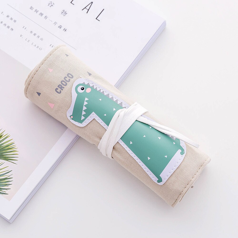 Estuche de lápices de unicornio para niñas, niños, lápices escolares enrolladas, bolsa de lápices, pluma portátil, caja de suministros para la escuela, Material Escolar