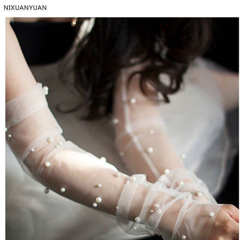 Sparkly Sheer Tulle Bridal Handschoenen Touchscreen Vingerloze Bridal Wedding Lovertjes Decoratie Bruiloft Accessoires