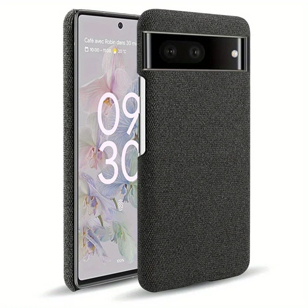 Stoff fallen Für Google Pixel 9 Profi 8 7A 6 6Profi 6A fallen Tuch Textur passen Telefon fallen Abdeckung für Pixel 9 7Profi 6A 6 Profi Funda Capa: Nylon / Beige
