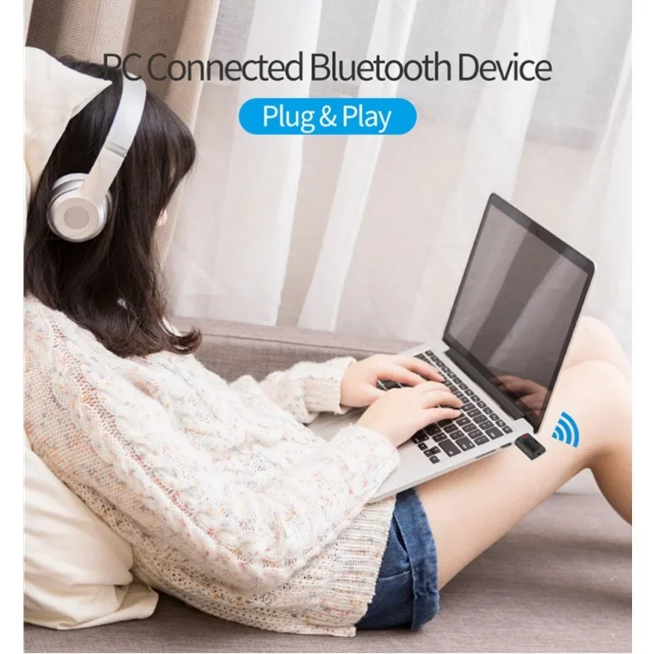 PzzPss USB Bluetooth 5.0 4-IN-1 Adapter (Tx/Rx) - Wireless Audio Dongle AUX/RCA/USB/3.5mm for PC/TV/Car | Home/Car Stereo