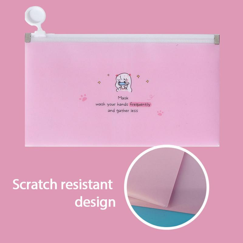 Estuche Portátil con Dibujos Animados para Almacenamiento de Artículos, Bolsa Impermeable, Antipolvo, con Cremallera, con Estampado Translúcidos para Guardar Mascarillas y Lápices,