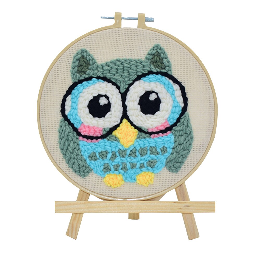 Kits de bordado de aguja de punzón de dibujos animados para principiantes, juego de punzón con patrón de Animal, juego de punto de cruz artesanal para decoración del hogar, 1 Juego