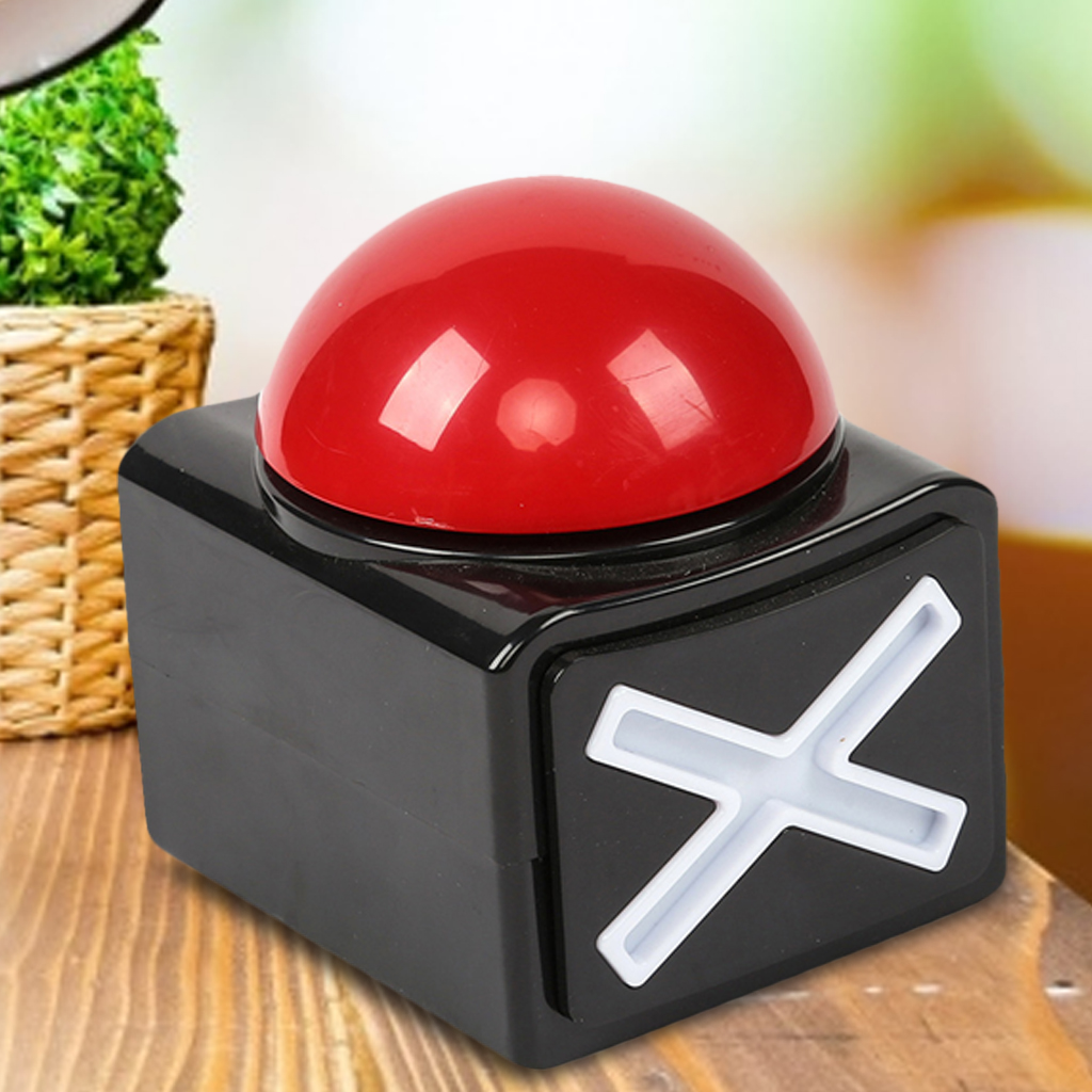 Alarm Button w/ Sound Light Battery Powered Talent Buzzer for Game Show