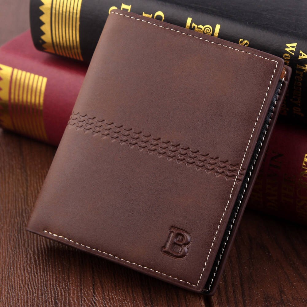 men's wallet Vintage brown Dollar Short Slim carteira masculina erkek cuzdan billetera hombre No Zipper wallet men B purse