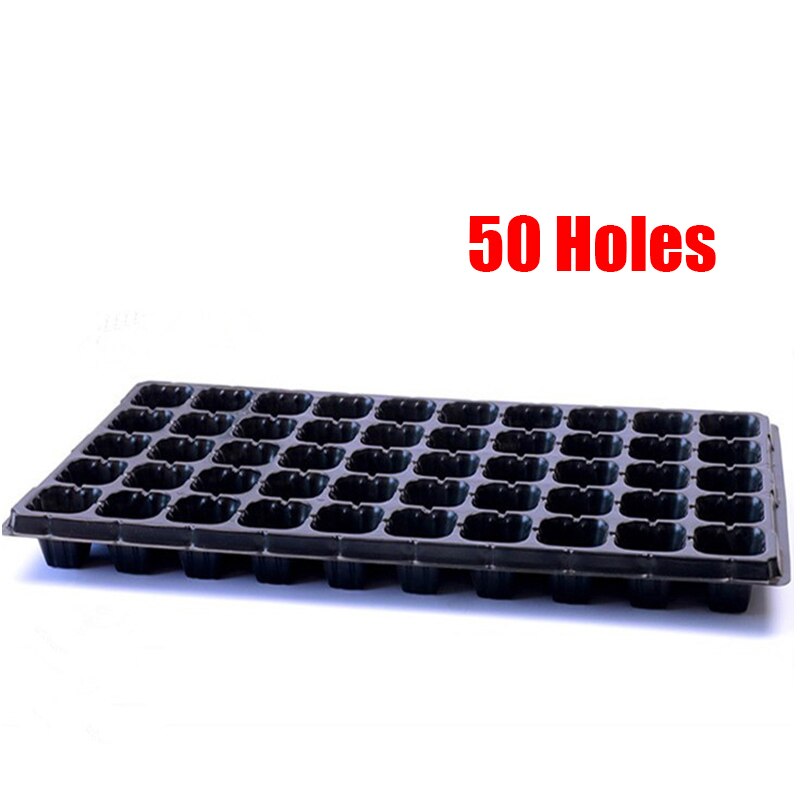 200 Holes Plastic Seedling Starter Trays Plant Flower Pots Nursery Grow Box Tray Plug Planting Planter Container: 50 Holes