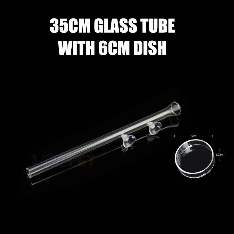 Aquarium Glas Feeder Transparante Buis Kom Garnalen Feeding Met 6 Cm Ronde Schotel Veilig 6 Size: 35cm