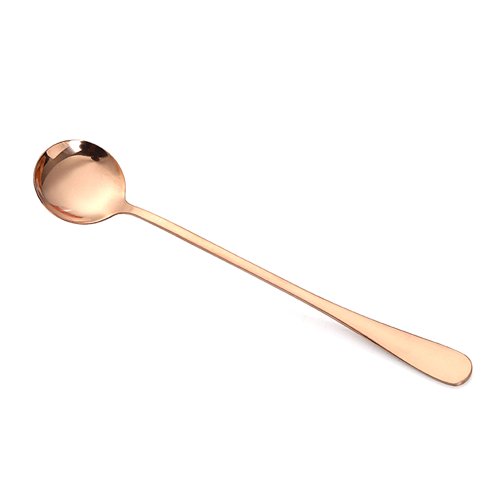 6 arten Eis Löffel Kaffee Löffel Tee Cafe Scoop Lange Griff Löffel Geschirr Besteck Kaffee Trinken Werkzeug Küche Cucharas: Rose Gold