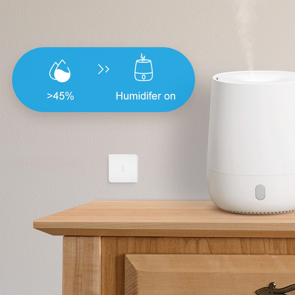 Sonoff snzb -02 -  zigbee temperatur- og fugtighedssensor fungerer med sonoff zigbee bridge i realtid datatjek via ewelink app