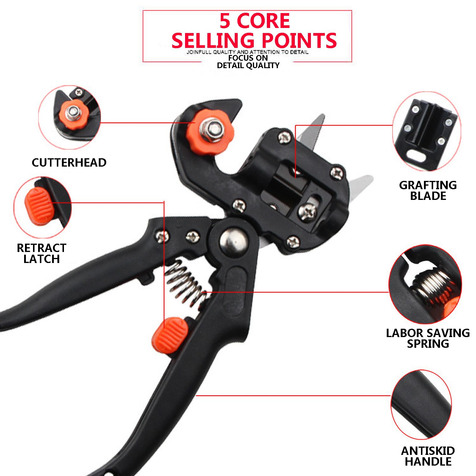 Grafting Pruner Garden Grafting Tool Branch Cutter Secateur Pruning Plant Shears Boxes Tree Grafting Scissor#G30