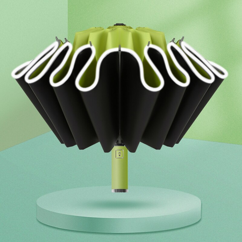 Automatic Folding Strong Umbrella for Men Women Windproof 12Ribs Reverse Umbrella Wind Resistant Trip inverted Rain Umbrella