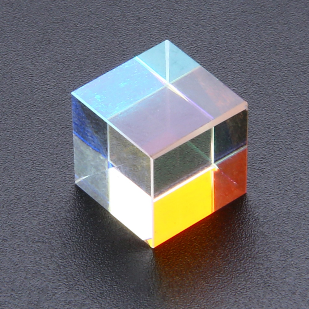 Szkło optyczne sześcian wadliwy krzyż dichroiczny pryzmat lustro Combiner rozdzielacz dekoracje 10x10mm przezroczysty moduł zabawki narzędzia dydaktyczne