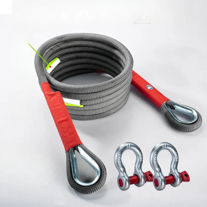 Cuerda de remolque para coche, vehículo todoterreno, puede remolque, versión de cuerda de remolque de rescate de 20 toneladas, que es muy confiable y resistente al desgaste