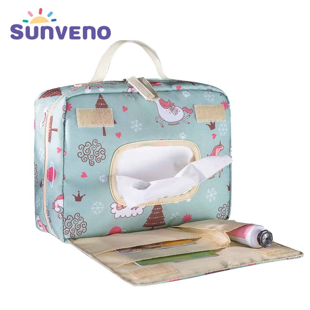 Sunveno Baby Diaper Bags Maternity Bag for Disposable Reusable Cosmetic Bag Wet Dry Diaper Bag Handle Wetbags Makeup Bags