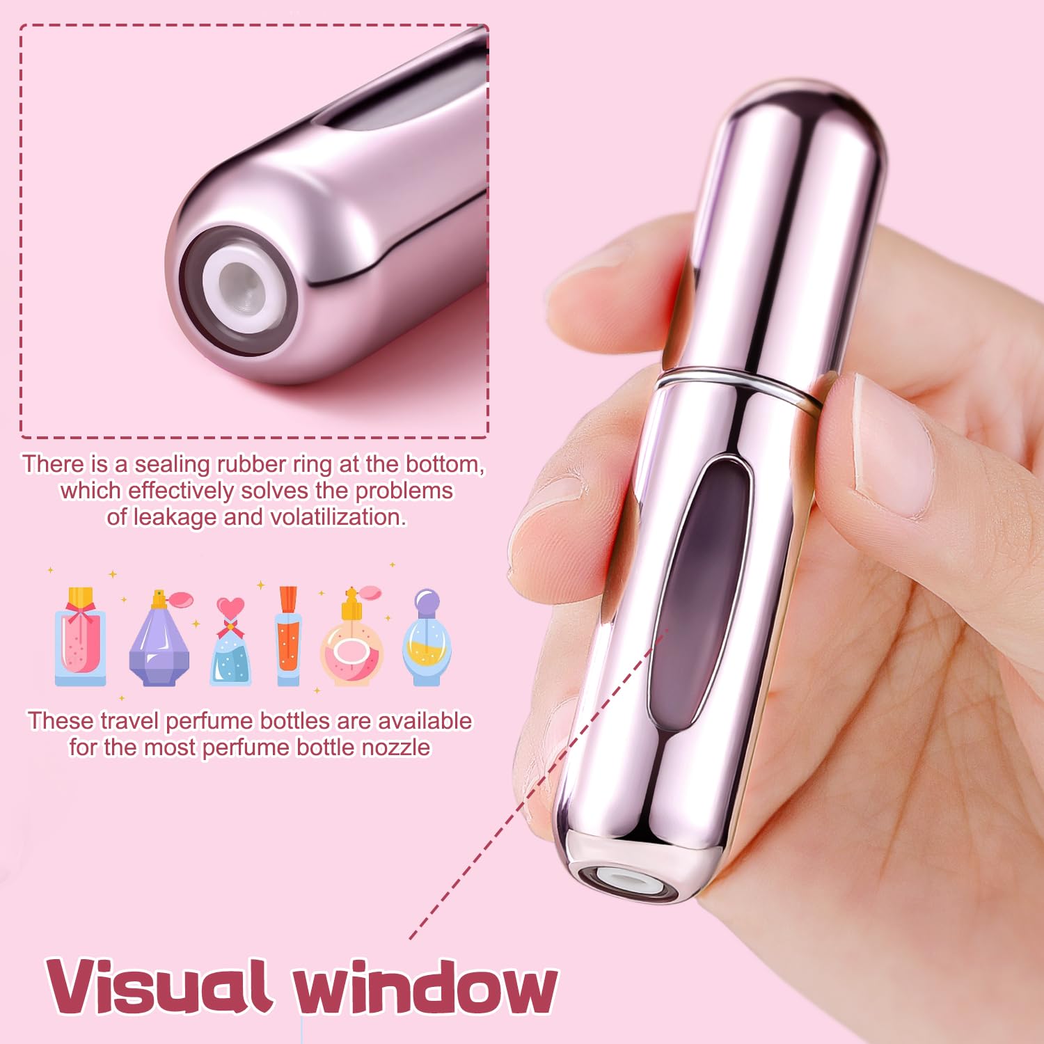 4Pcs Pocket Perfume Dispenser - Travel Perfume Bottle Refillable 5ml Spray Bottle - Perfume Travel Refillable Leak Proof