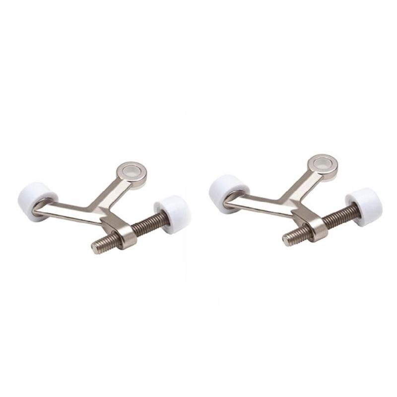 Heavy Duty Adjustable Hinge Pin Door Stopper Stop with Bumper Tip Hardware for Home Office