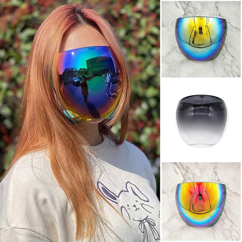 Solglasögon kvinnor män skyddande ansiktsskydd glasögon helmask täckta sfäriska linser stänkskyddande skyddsglasögon herr