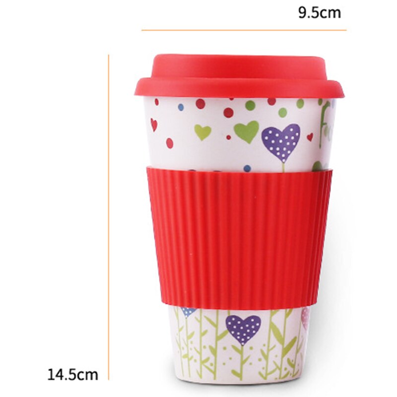 Tazas reutilizables de fibra de bambú tazas de café aislamiento Taza de Viaje 430ML taza de bebida